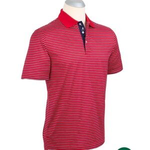 Like new Bobby Jones red striped golf shirt!